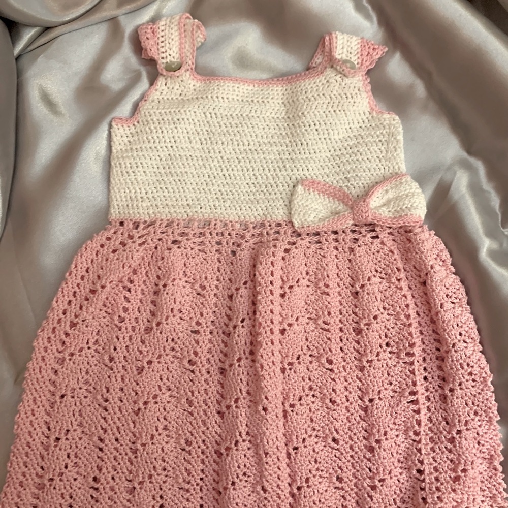 Hand crochet baby girl dress
